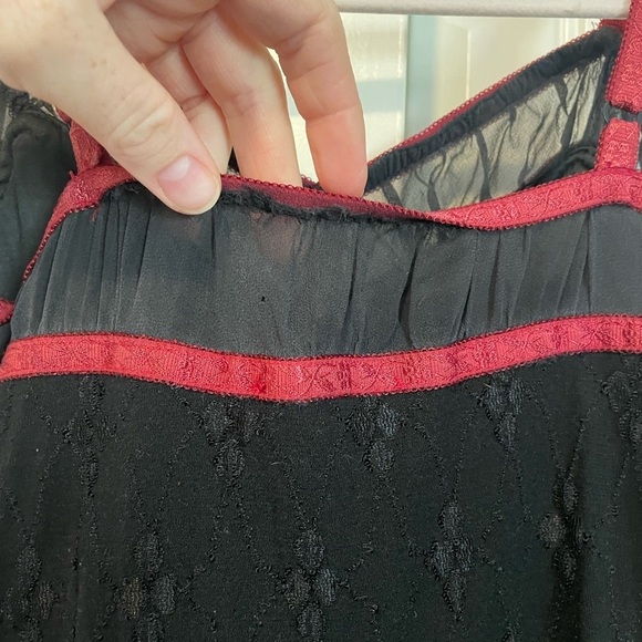 90’s y2k Betsey Johnson black and maroon vintage slip dress size small petite - Picture 7 of 9